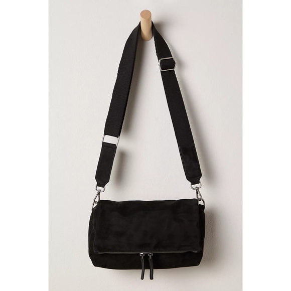 Free People Amara Crossbody Bag in Black Suede - Picture 2 of 16